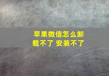 苹果微信怎么卸载不了 安装不了